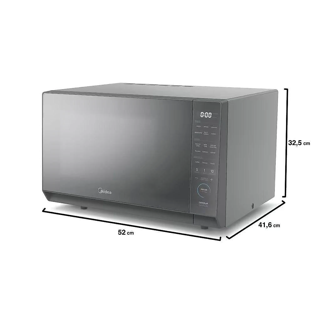 Micro-ondas Bancada Midea Mhp35s 35L 1450W Painel Touch Prata 110V
