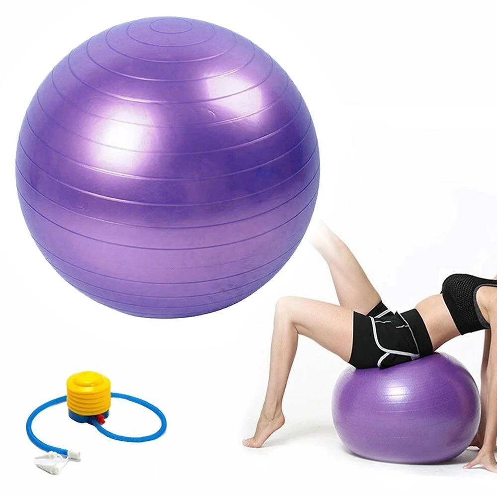 Bola Pilates Suiça Yoga Ginástica Fisioterapia Abdominal 55cm - Roxo