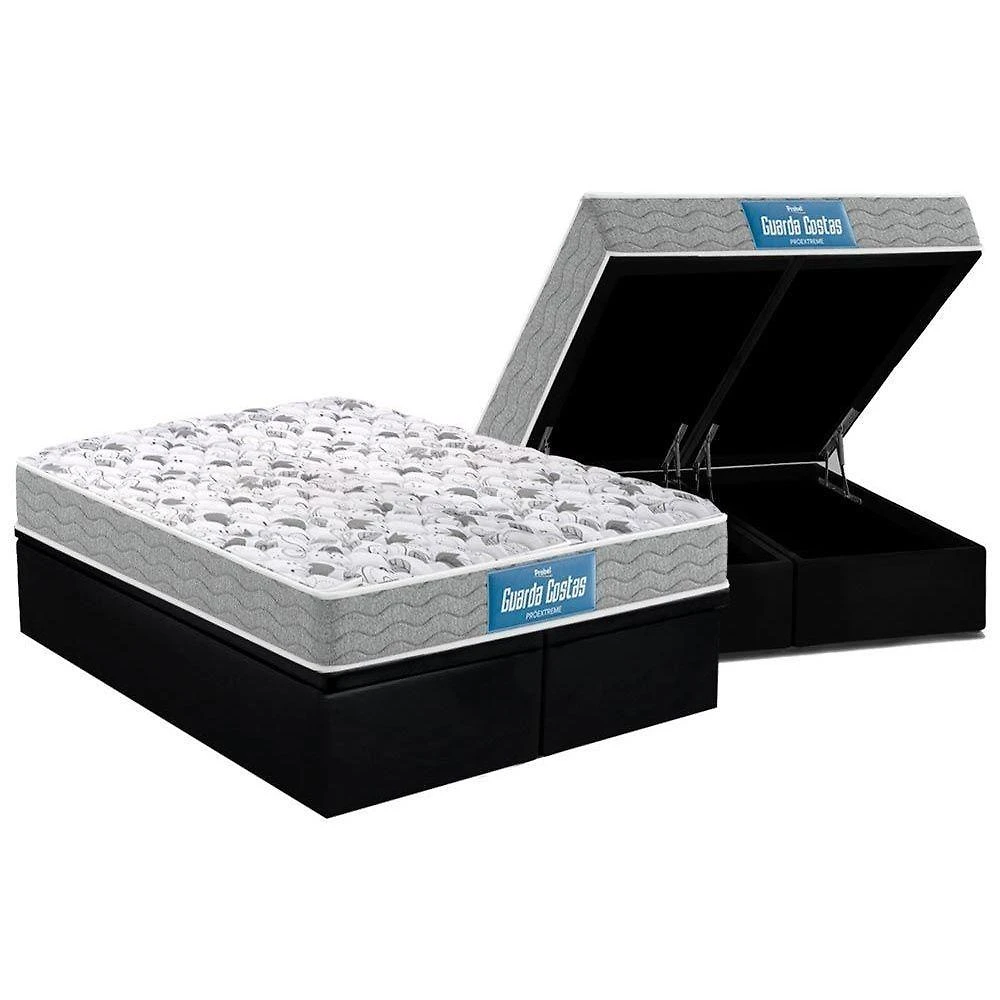 Cama Box Baú Casal: Colchão D45 Probel / Ep Próextreme Plus Double Face + Base Black(138X188)