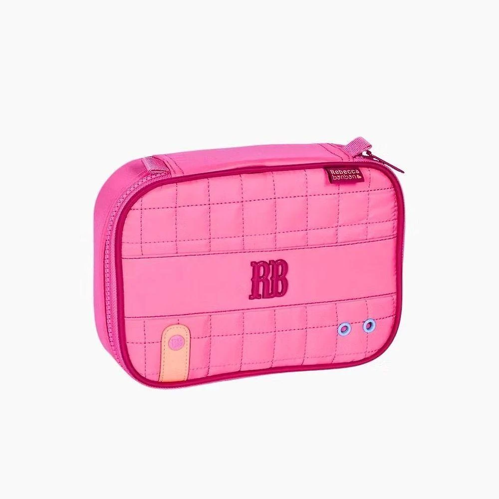 Estojo para Lápis e Canetas OEM RB26240 Crinkle com Matelassê para 36 Pens 2 Divisórias Rosa