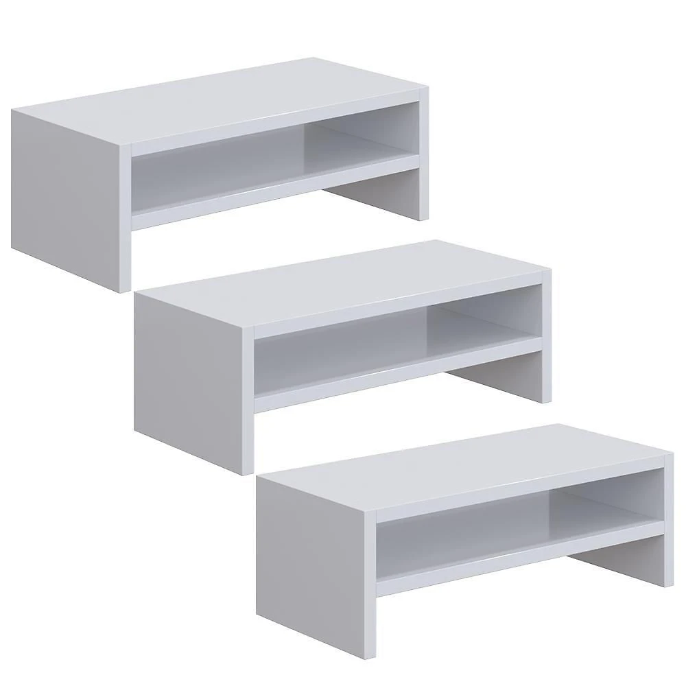 Kit 3 Suportes Stand Para Monitores Mesa Escritório Branco