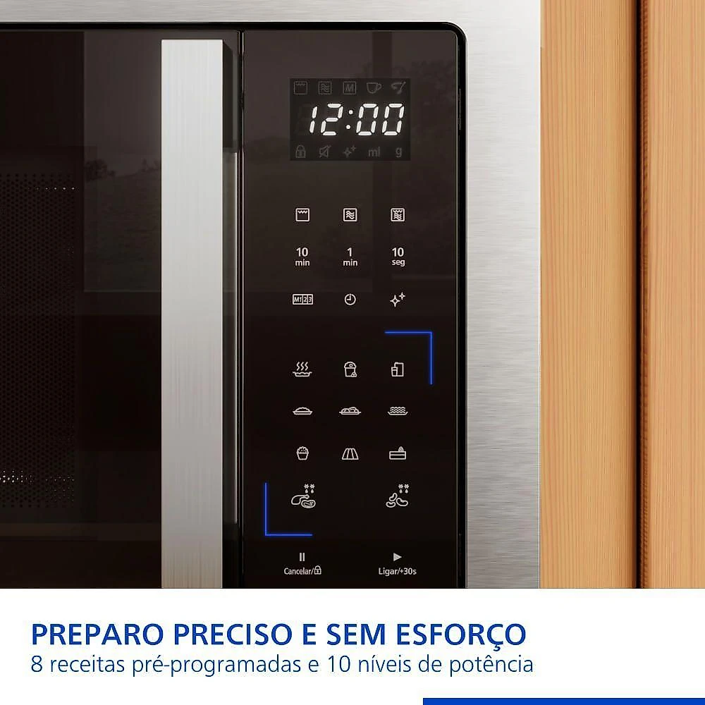 Micro-ondas de Embutir Intuitive+ Panasonic Painel Easy Touch 30L Inox - NN-GB68QSRUK 220V
