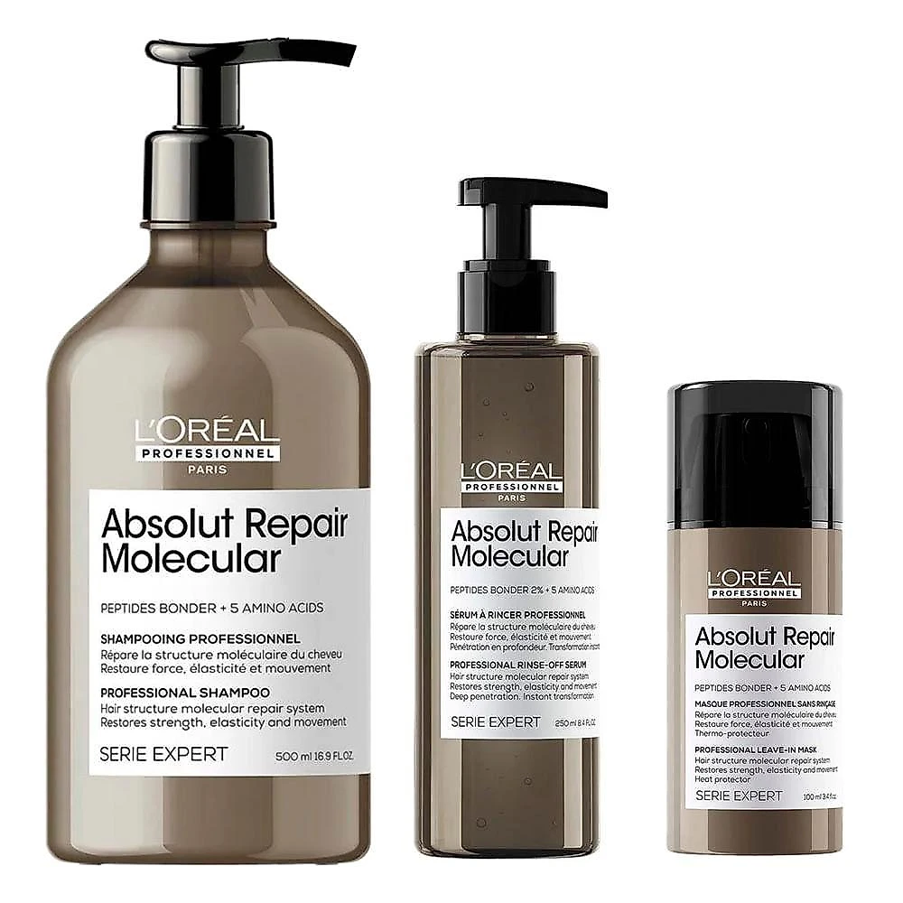 L'oreal professionnel absolut repair molecular kit – leave-in + sérum + shampoo