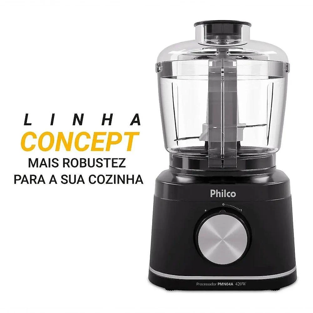 Processador de Alimentos Philco PMN04A 1 Função 1 420W Preto 110V