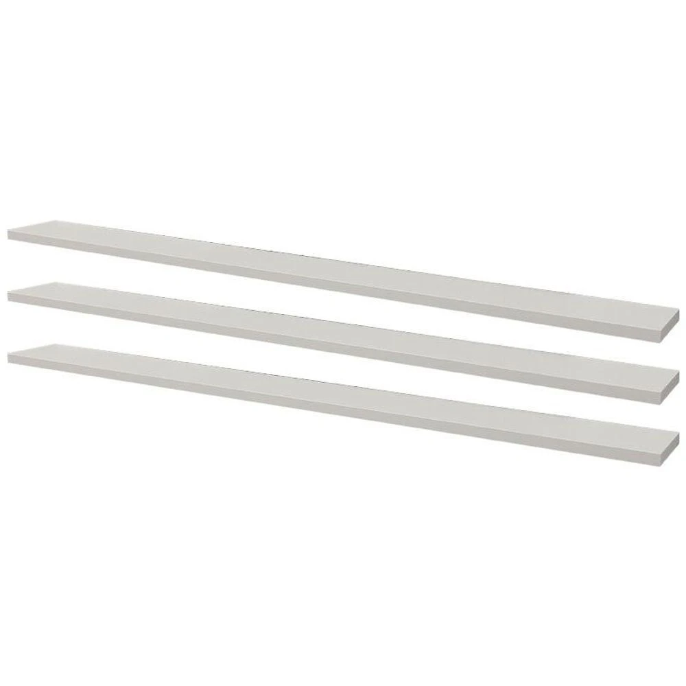 Prateleira Kit 3 100X20CM MDP Suporte Invisível Organizador Moderno Sala Branco Mercado