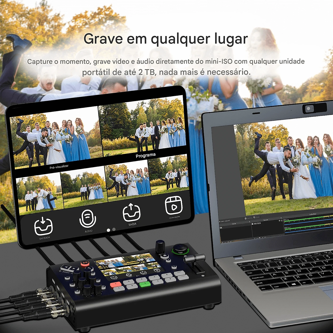 Switcher RGBlink mini-ISO HDMI SDI NDI 10 Canais Multifuncional