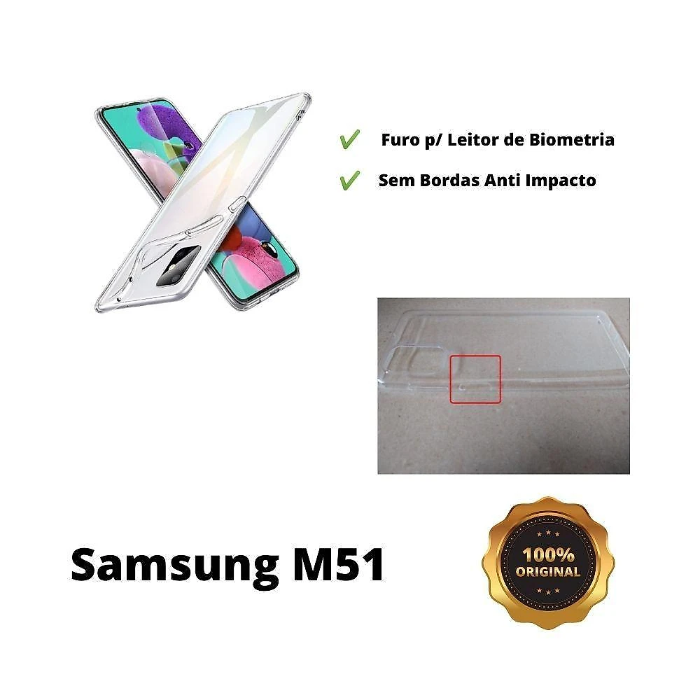 Capinha Transparente + Película 9d Compatível M51 Samsung