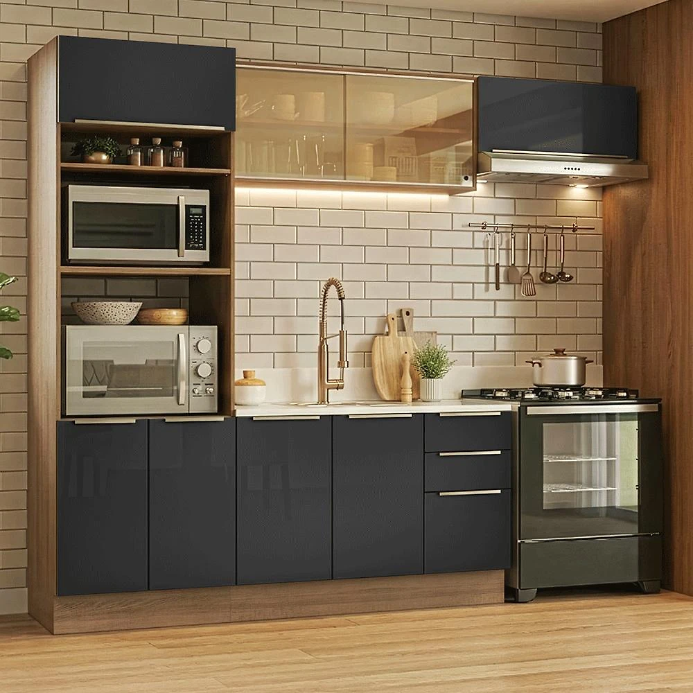 Armário de Cozinha Completa 270 x 60 cm RP Lux Madesa 08