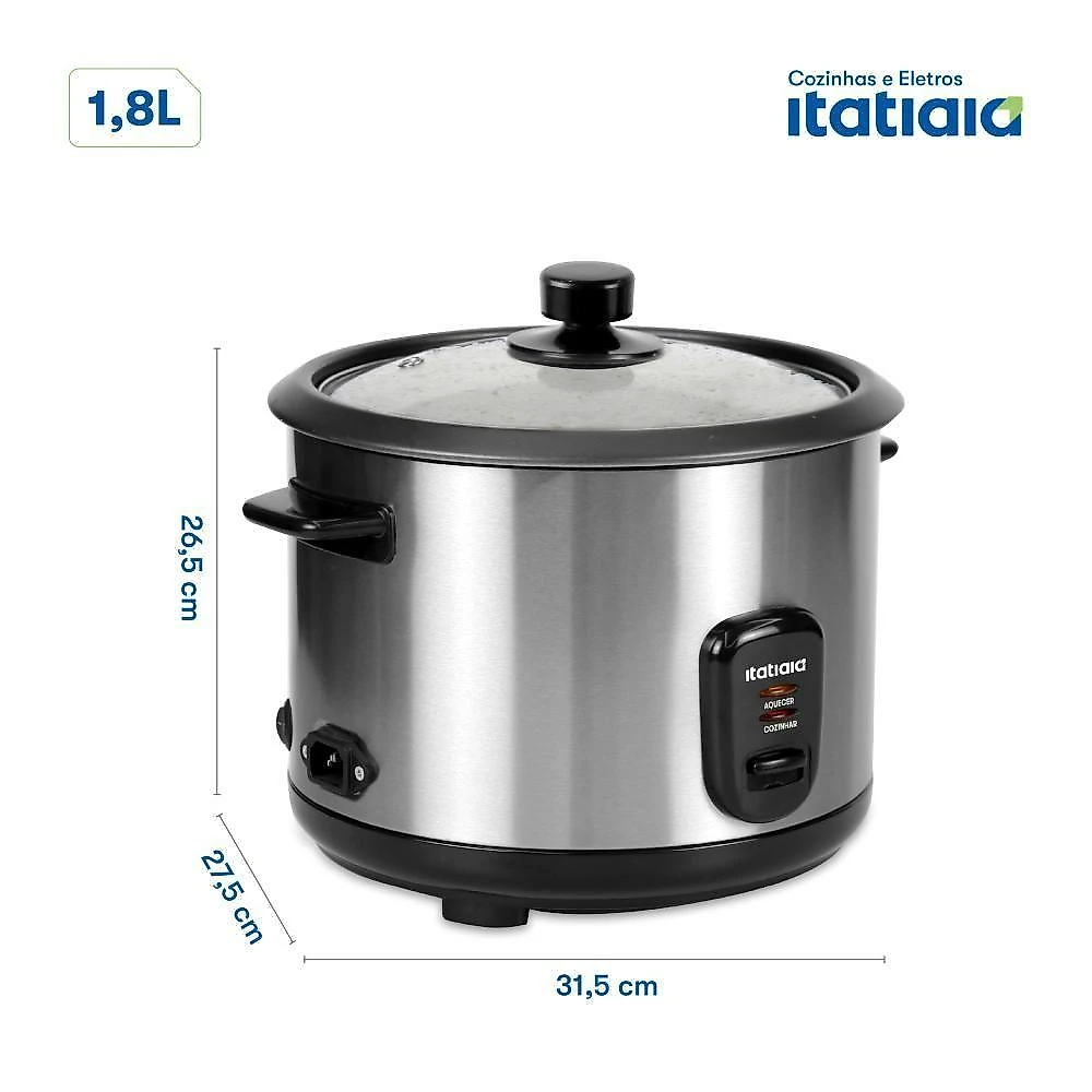 Panela de Arroz Elétrica Itatiaia Midi 1,8L 700W Preto 110V