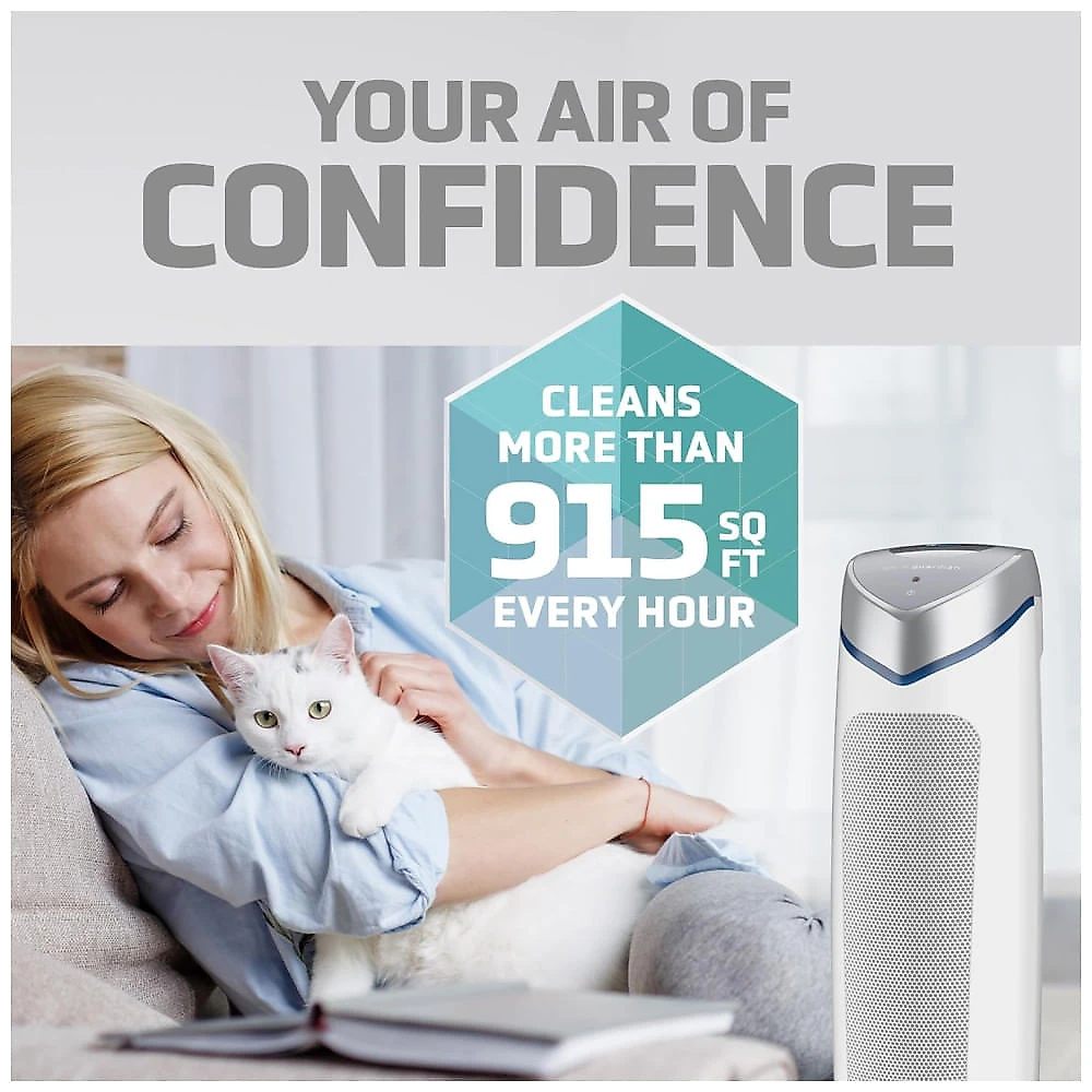 Purificador de Ar GermGuardian com Filtro True HEPA Pet Pure, Remove 99,97% dos Poluentes, Ideal para Alergias, Cobertura de Grandes Ambientes de até