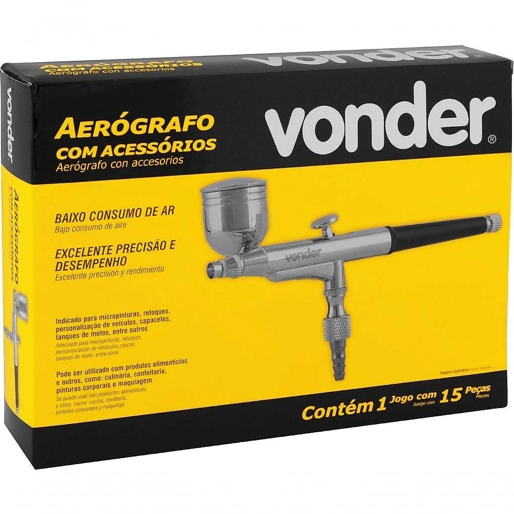 Aerógrafo Com Acessórios 15 Peças Vonder