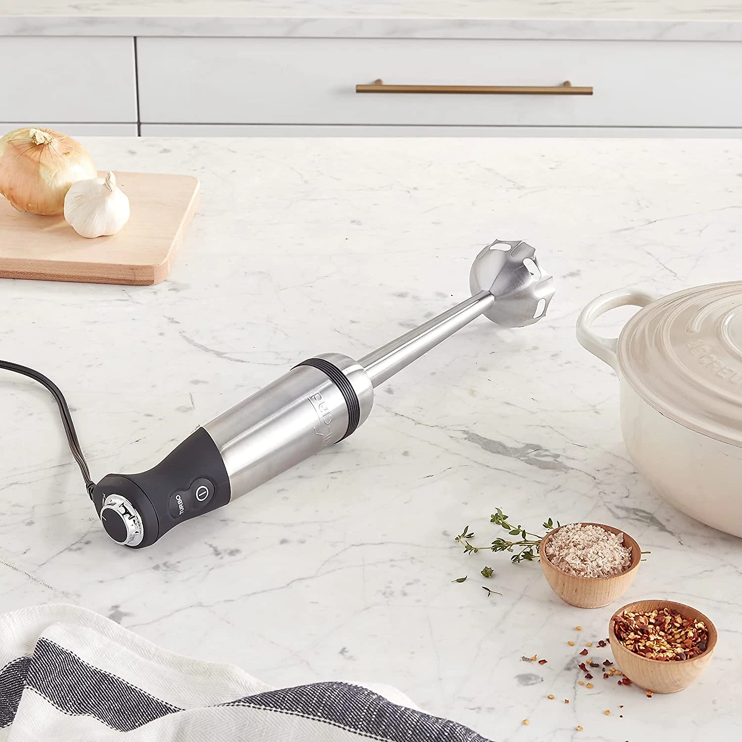 AllClad KZ750D Mixer 3 em 1 com Seletor de Velocidade Variável e Acessórios 600W110V Prata