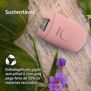 Depilador Philips Satinelle BRE229/00 Cabeça Lavável 2 Velocidades Capa Massageadora Banco e Rosa Bivolt