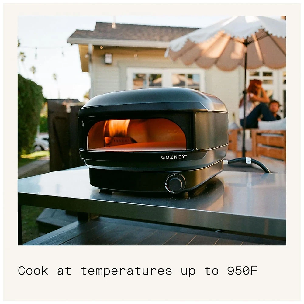 Forno de Pizza Gozney Arc Lite 30 cm a Gás Propano Portátil Pedra Refratária 500°C Napolitana Externo Preto Fosco