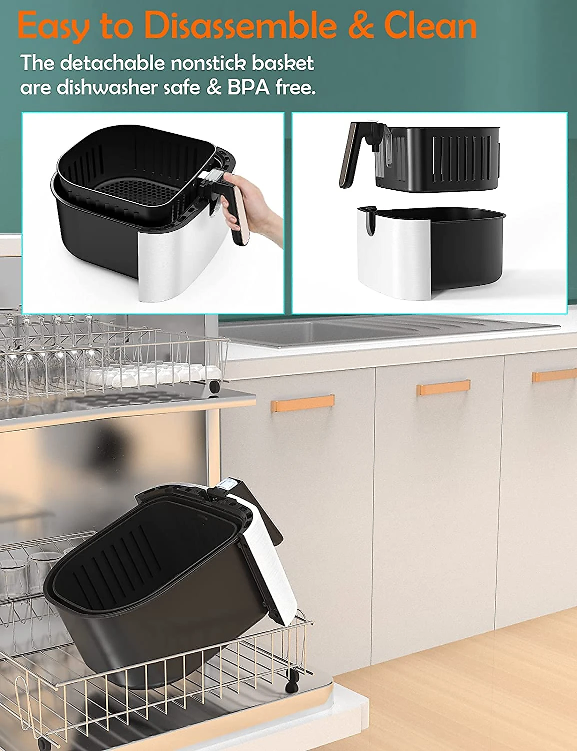 ALLcool Fritadeira Elétrica Air Fryer 8 em 1 Capacidade 58L com Painel Digital 1700W110V Branca