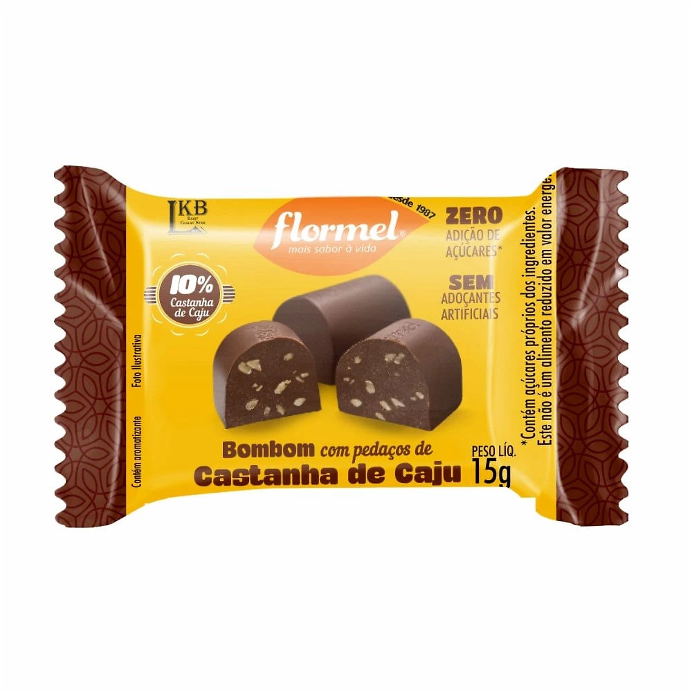 Bombom Flormel Pedaços De Castanha De Caju 15g