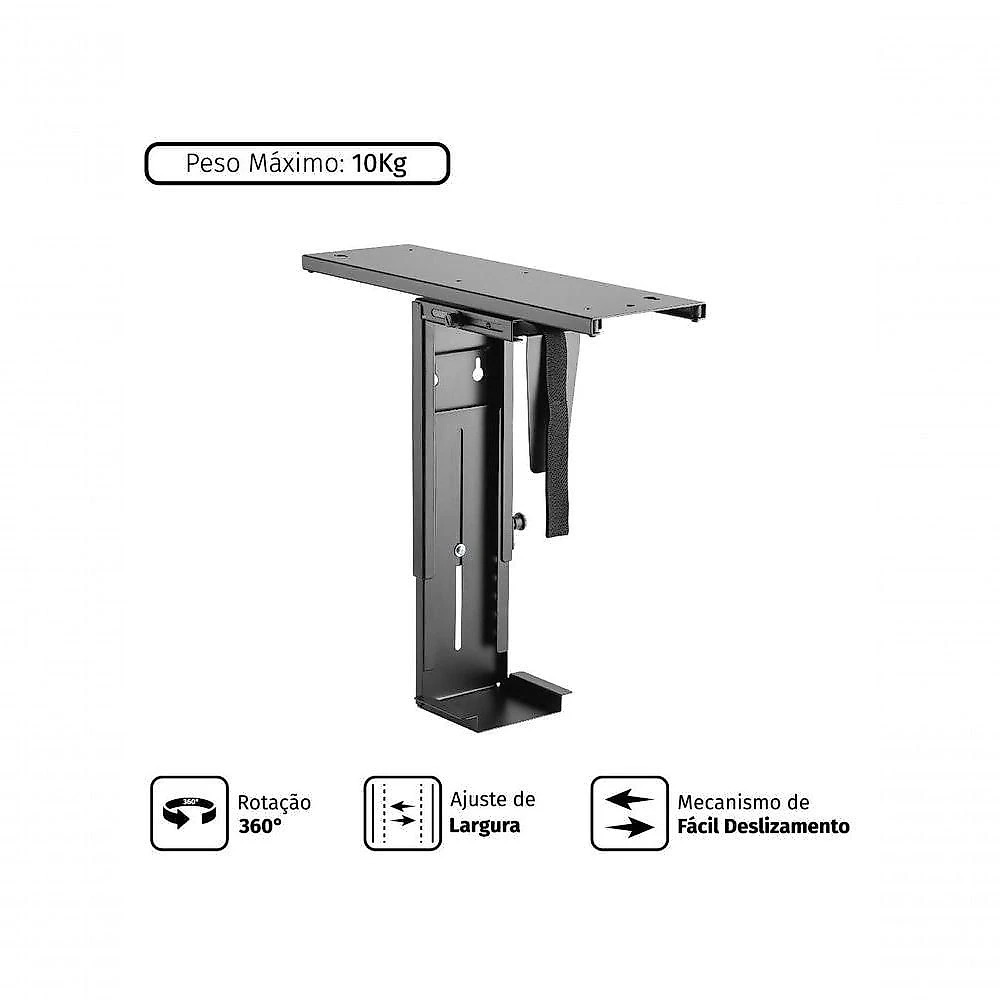 Suporte Para Gabinete Cpu Suspenso Ajustável - Plmsc03