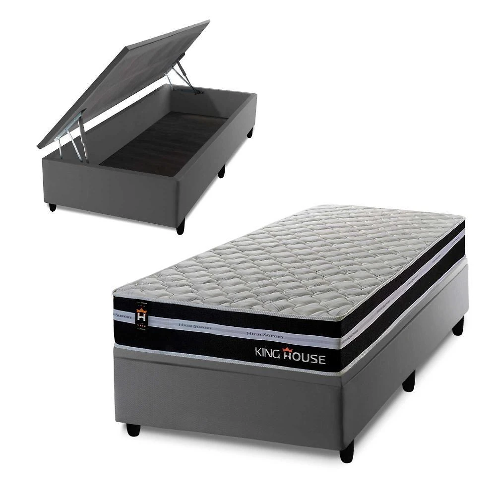 Cama Box Baú Durham 96x203 com Molas Ensacadas King House