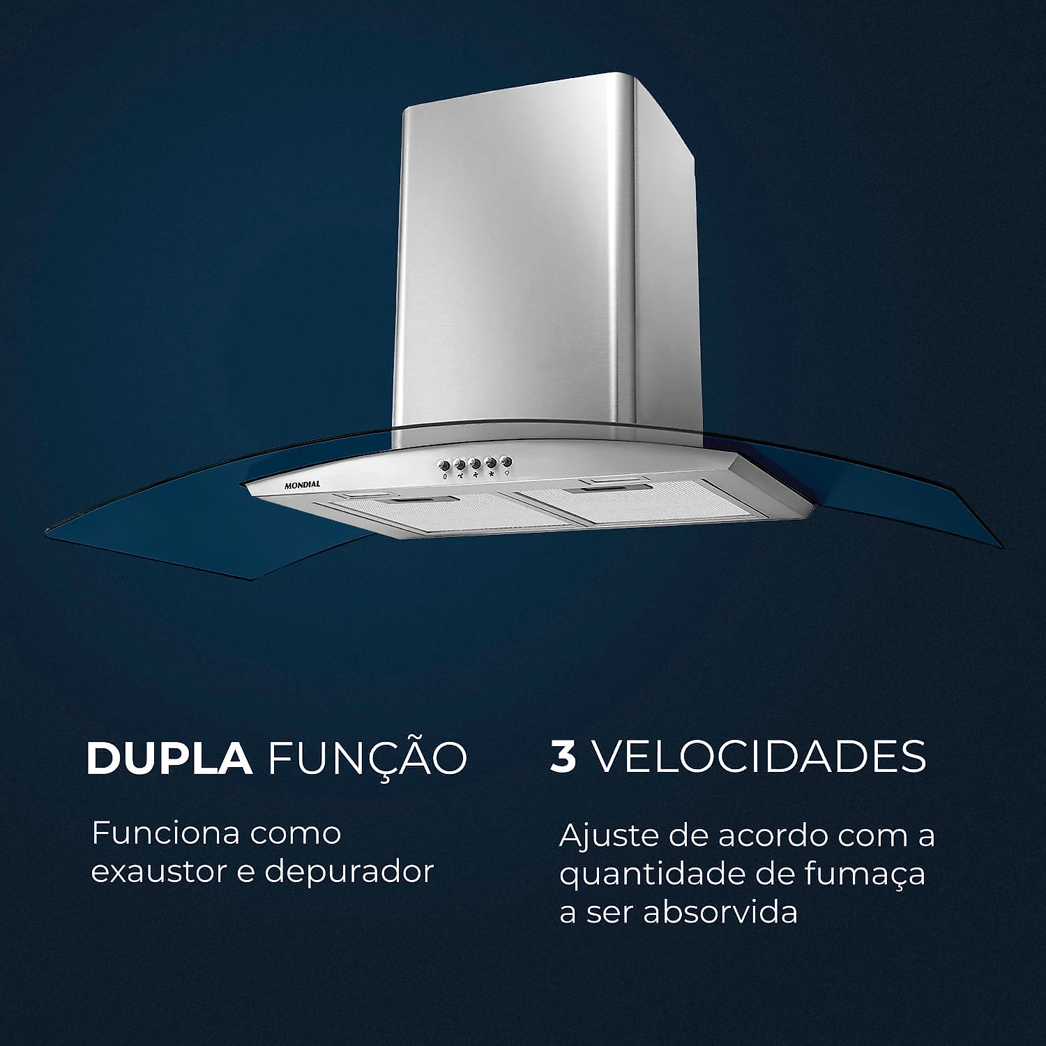 Coifa de Parede Mondial CF90-01 COIFA DE PAREDE-127V-INOX