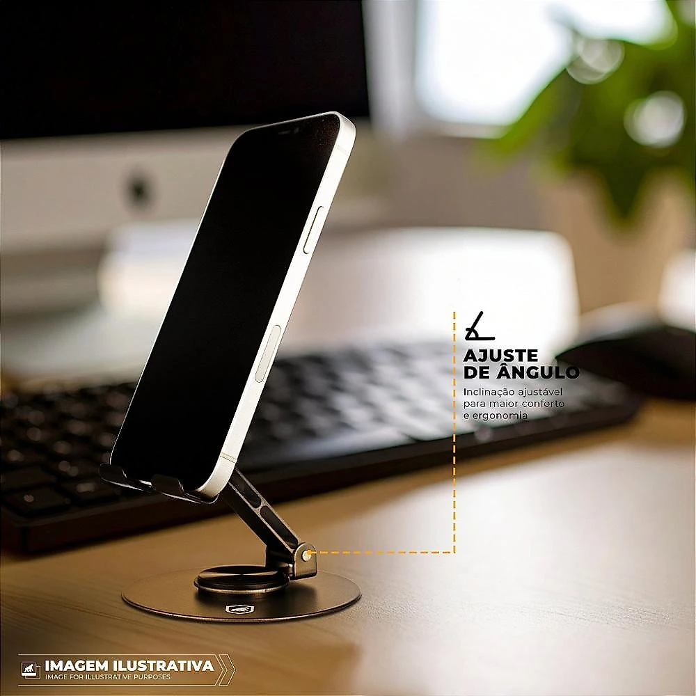 Suporte Metálico 360 - Discovery - Para Celular - Prata - Gshield