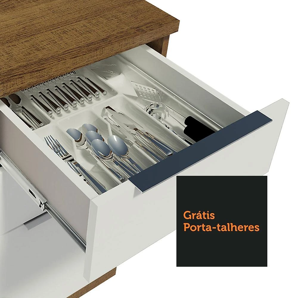 Armário de cozinha completa 330cm stella madesa 06 branco