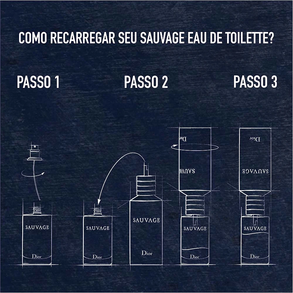 Refil Sauvage Dior Perfume Masculino EDP 300ml