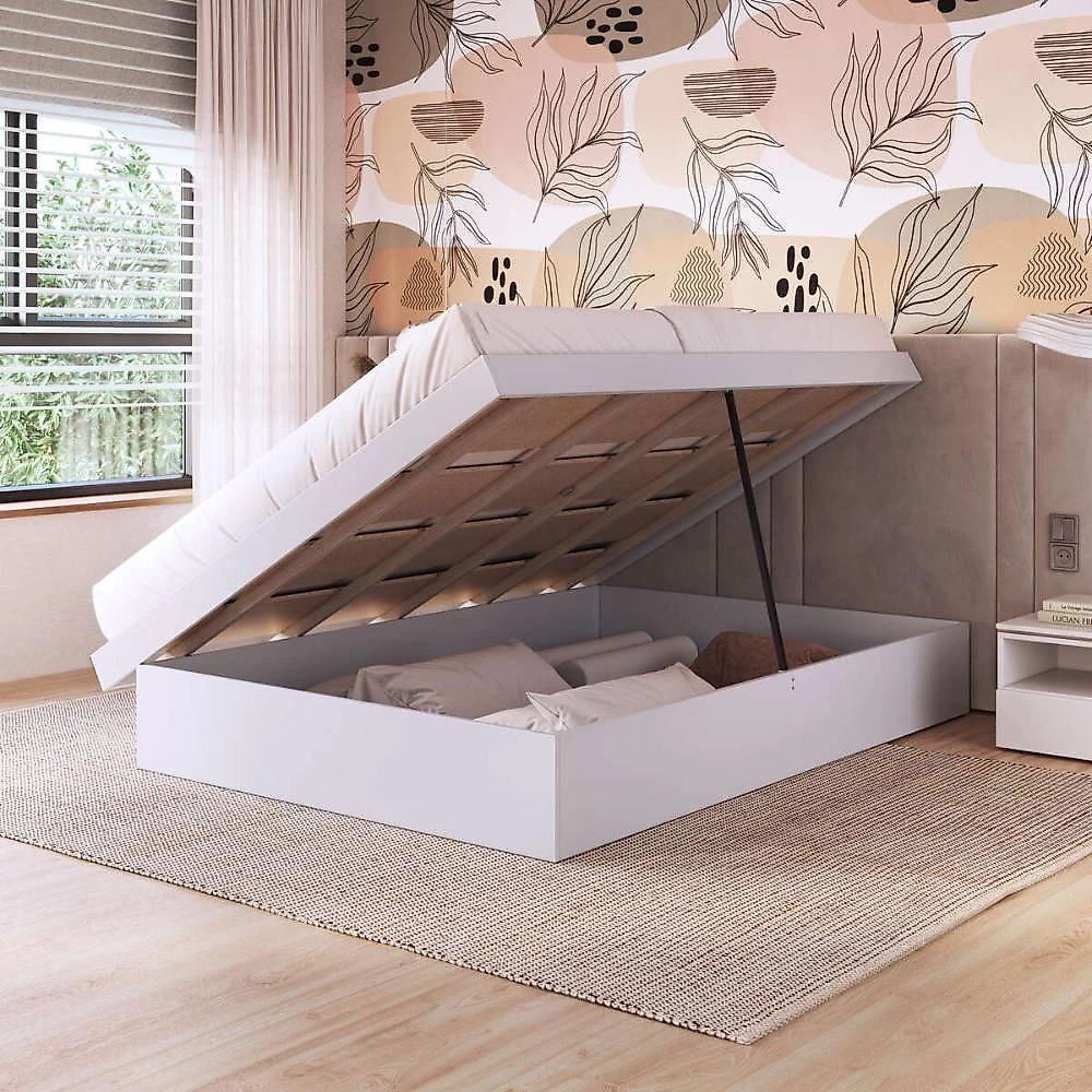 Cama De Casal Para Colchão 188x138cm Multimóveis CR40127 Branco