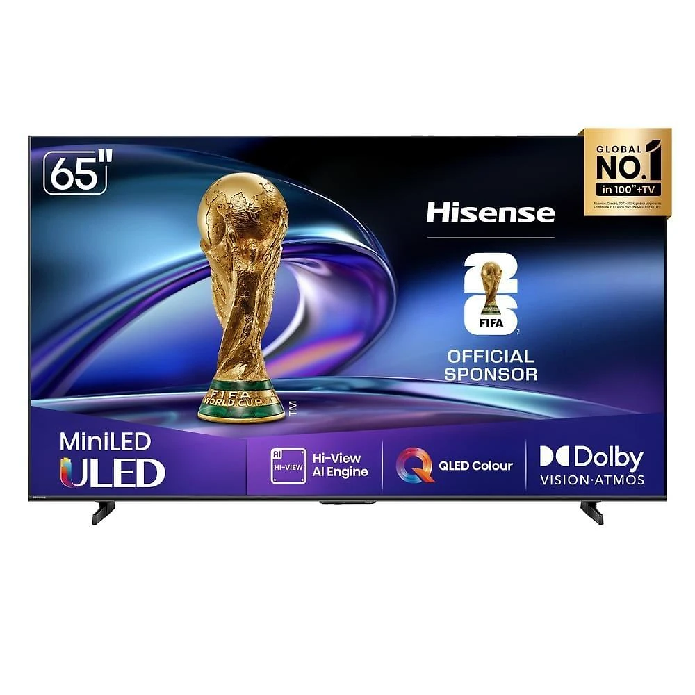 Smart tv 65” 4k uhd hisense uled miniled 65u6qv vidaa u9 hdr10 dolby atmos preta