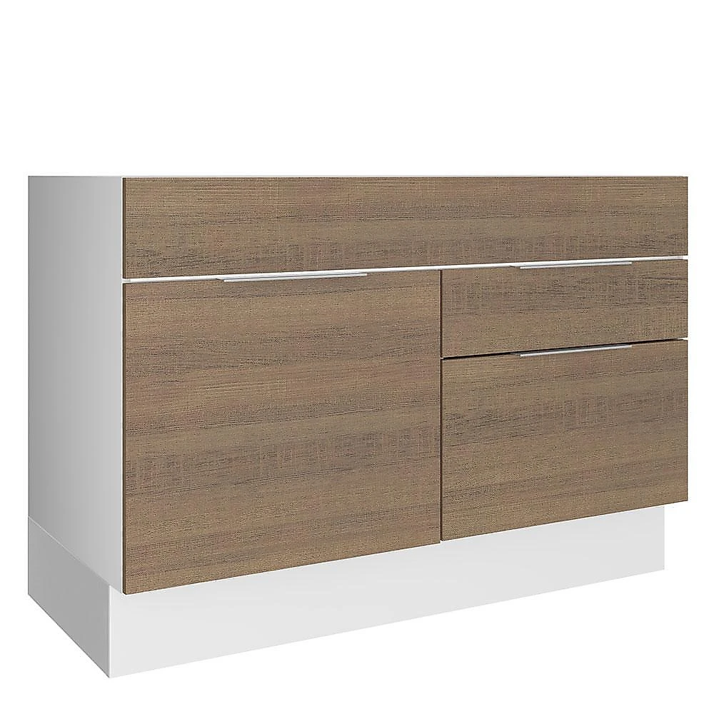 Balcão de pia madesa stella 1 porta e 2 gavetas - branco/rustic