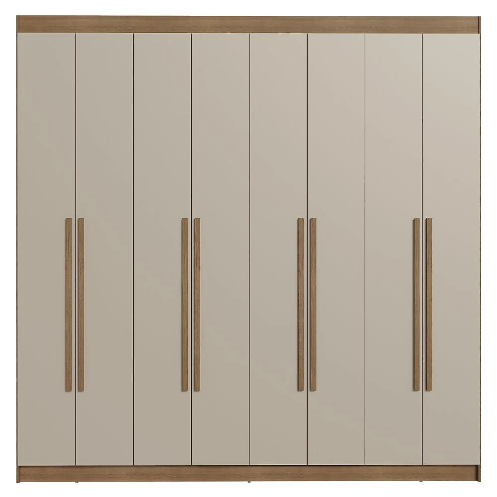 Guarda-roupa casal 8 portas batentes netuno madesa r rustic/branco/rustic