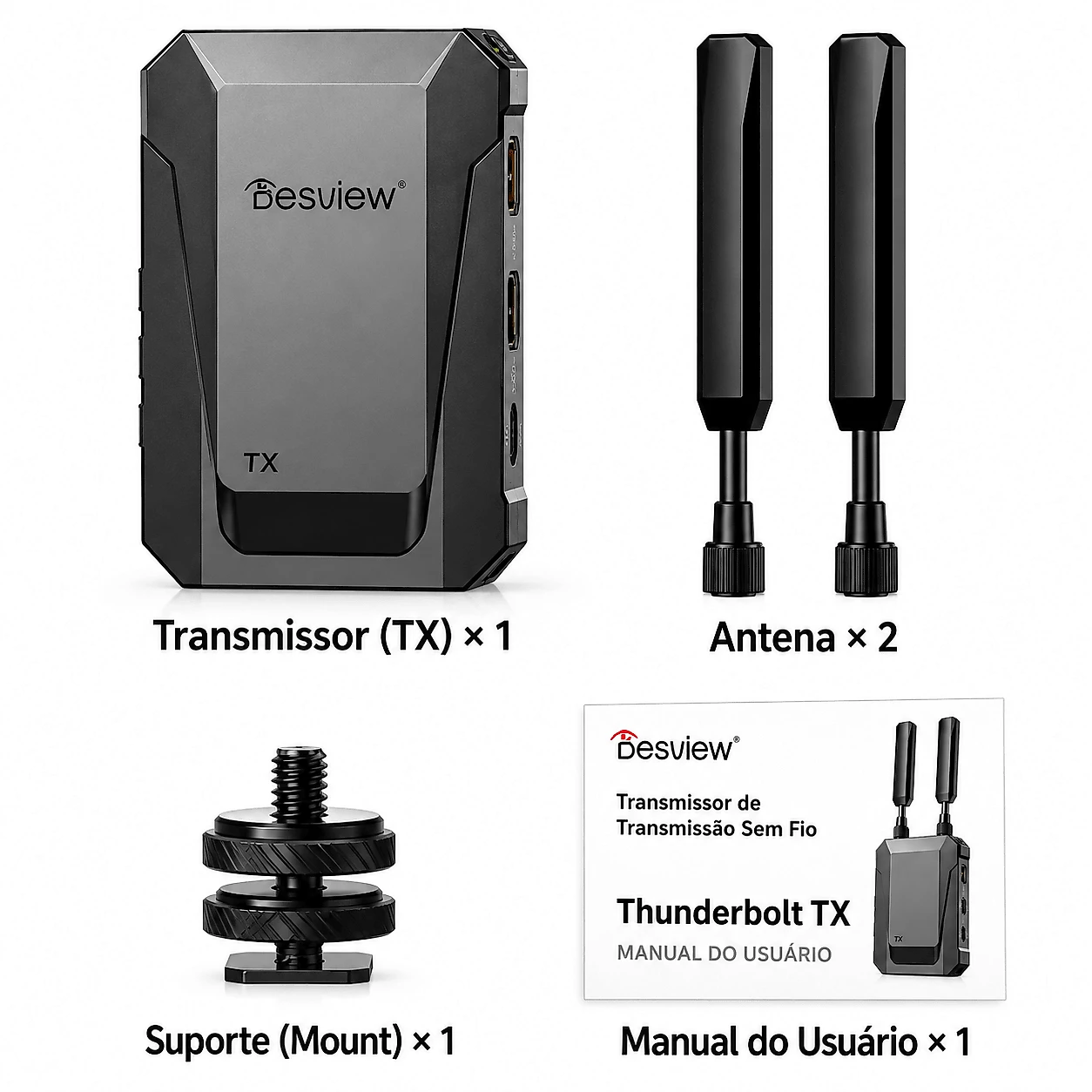 Transmissor Desview Thunderbolt TX HDMI Sem Fio 1080p60 para Câmeras e Smartphones