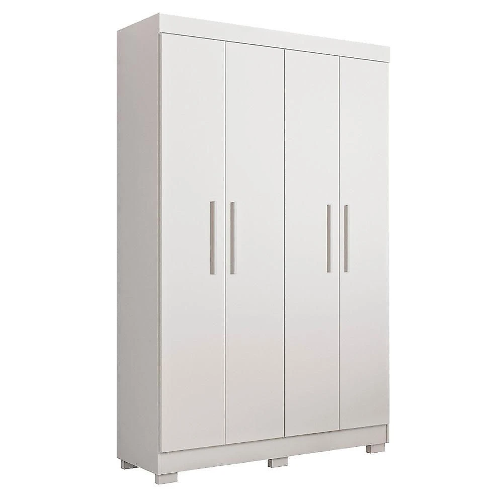 Kit Berço Americano com Guarda Roupa e Colchão Soninho 4 Portas 3 Gavetas MDF Branco Acetinado Tigus