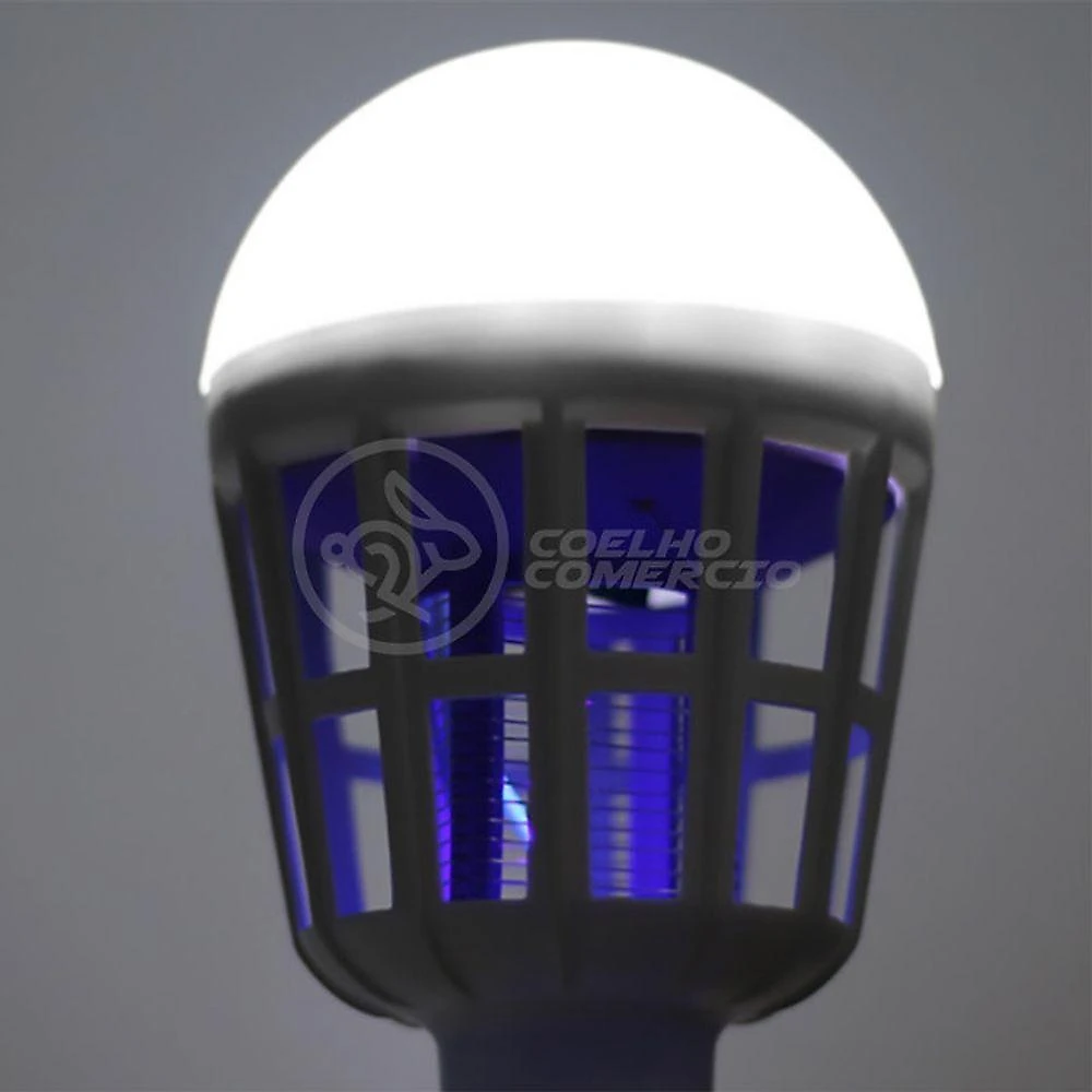 Lâmpada Luz Led Branco 15w Atrai Choque Mosquito