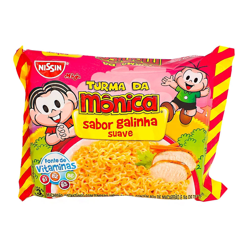 Macarrão Instantâneo Nissin Turma da Mônica Sabor Galinha Suave com 85g