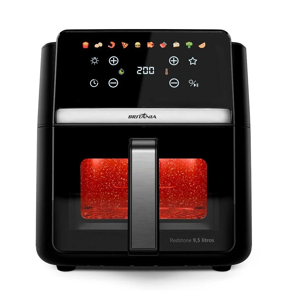 Fritadeira Air Fryer sem Óleo Britânia BAF95A 9,5L 1800W Preto 110V