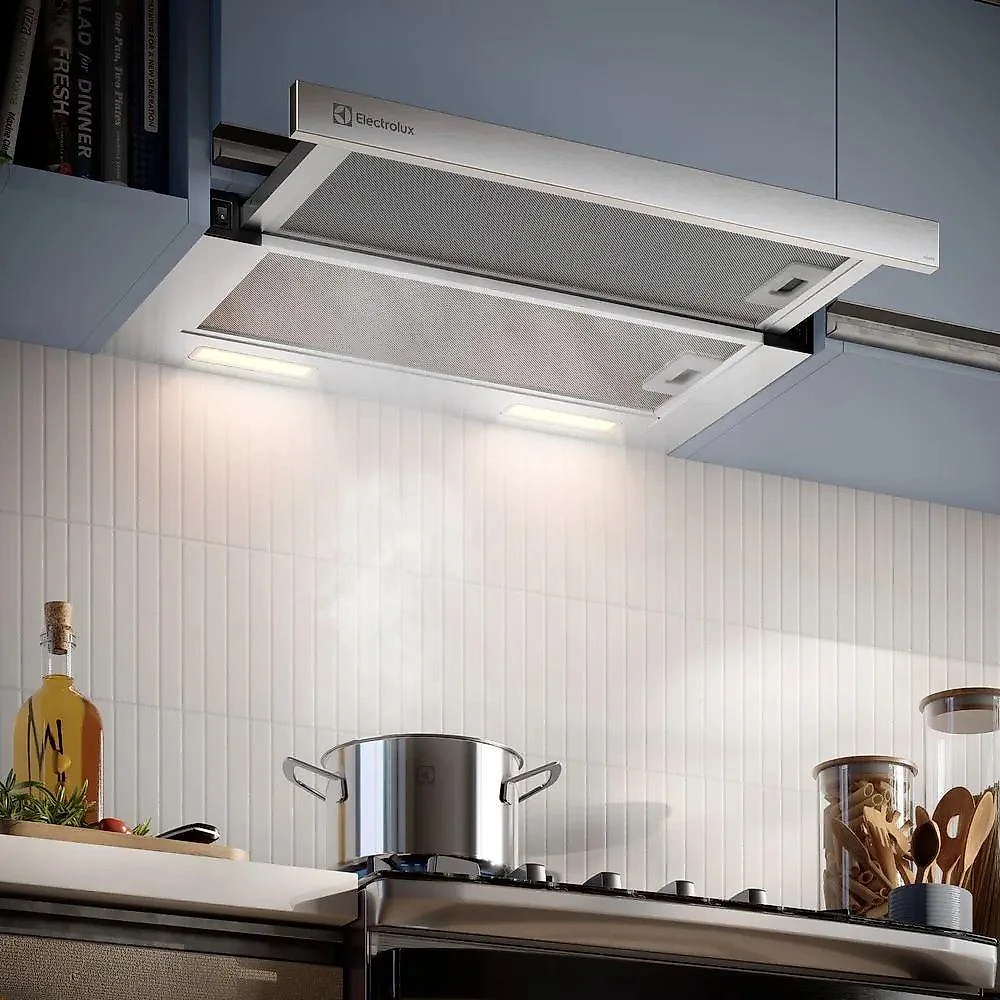 Depurador De Ar Electrolux 60cm Retrátil Inox Efficient Com Luz De Led DE6RS 220V