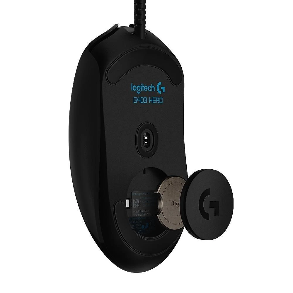 Mouse Gamer Logitech G403 HERO com RGB LIGHTSYNC, 6 Botões Programáveis, Ajuste de Peso e Sensor HERO 25K - 910-005631