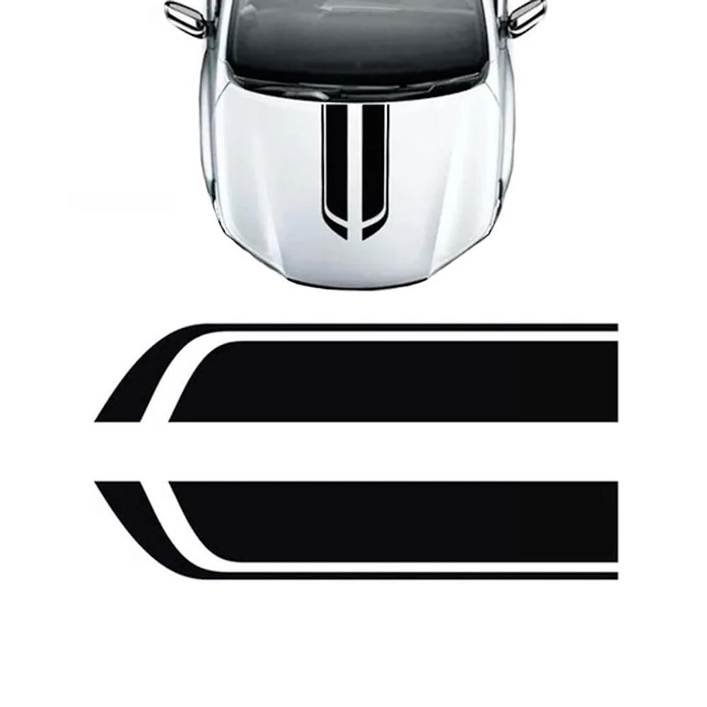 Adesivo Faixa Do Capô Tuning Sport Preto Preto