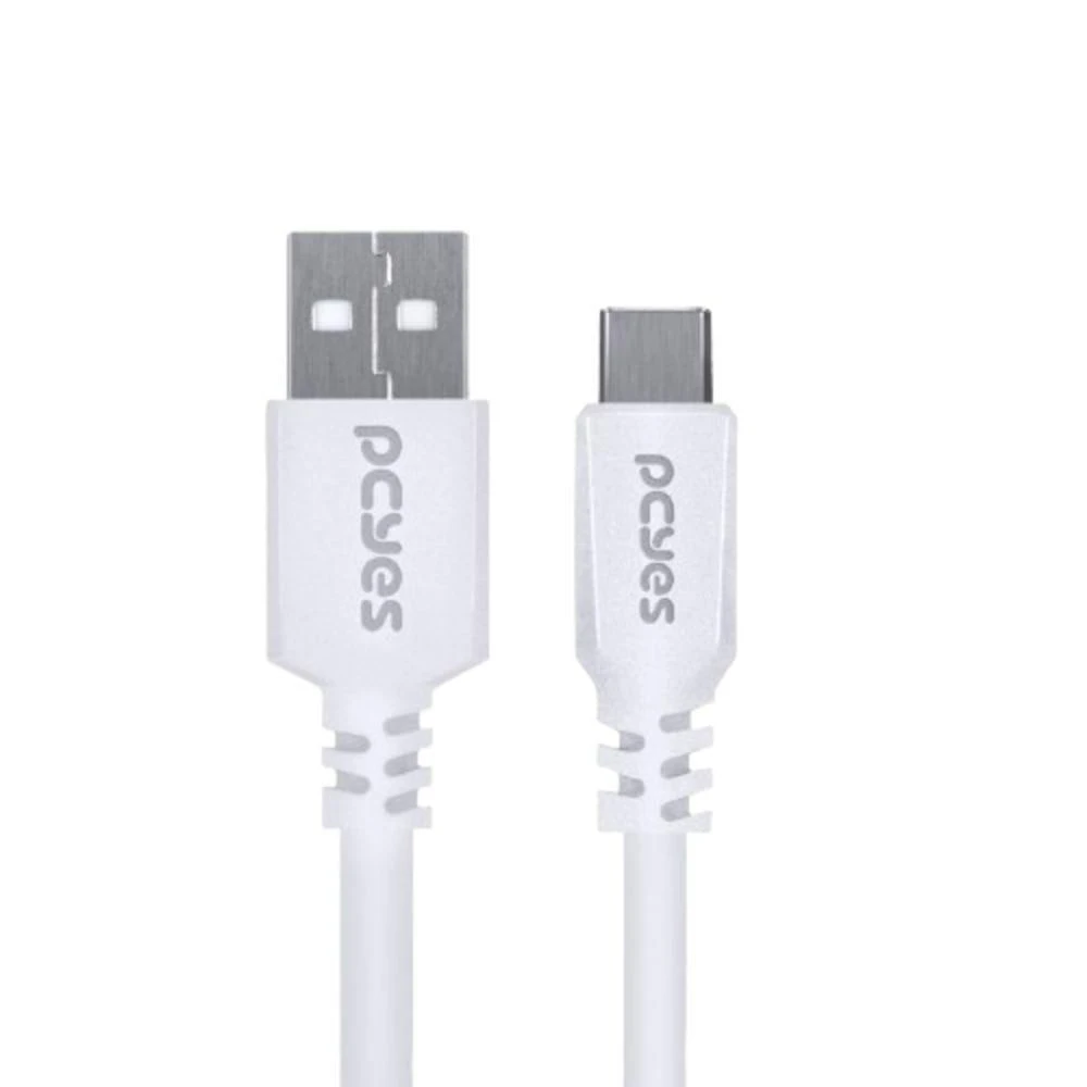 Cabo Para Celular Usb A 2.0 Para Usb Tipo C 1 Metro Branco - Puacb-01