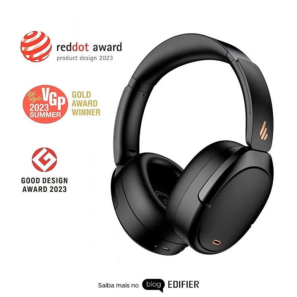 Fone de Ouvido Edifier Bluetooth, Com Cancelamento de Ruído, WH950NB, Preto