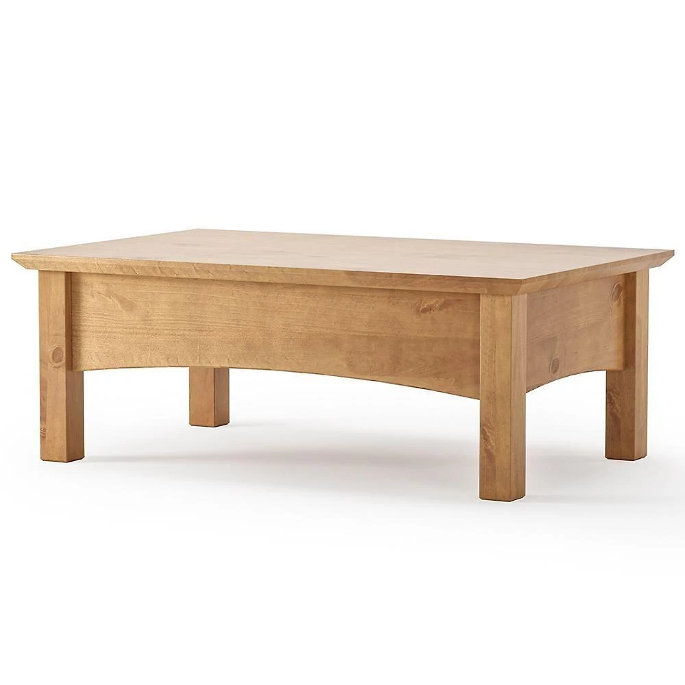 Mesa De Centro Rústica Madeira Maciça Lira M06 Carvalho Fosco - Lyam Decor