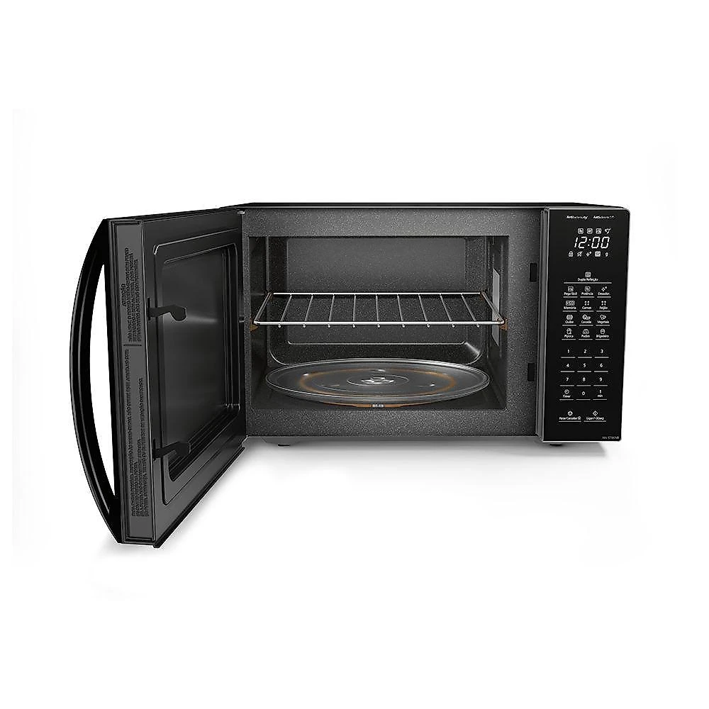 Microondas Panasonic Dupla Refeição 34L Black Glass NN-ST66NBRU 220V