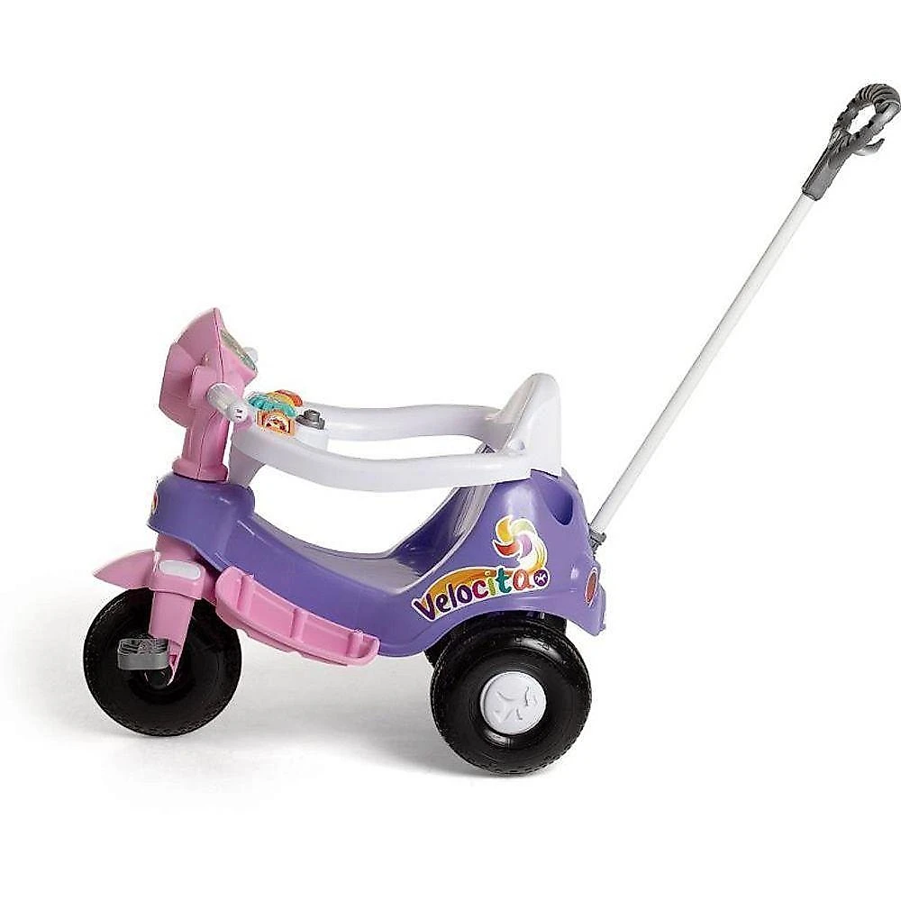 Veículo para Bebê Velocita 2 em 1 com Som e Empurrador Lilás Calesita