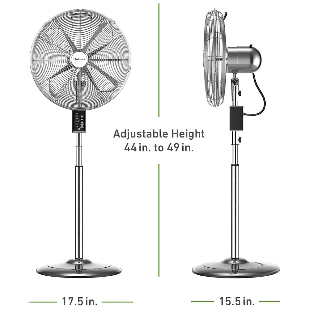 Ventilador Pedestal Digital com Controle Remoto, Oscilação de 75°, 3 Velocidades, 3 Modos, Altura Ajustável e Inclinação da Cabeça de 18°, 110V 45W, 110v