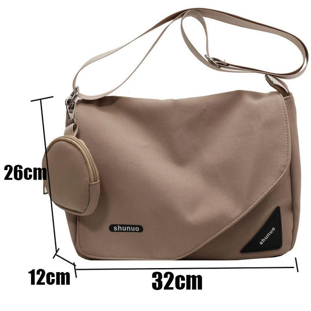 Bolsa Tiracolo Escolar OEM Modiva Impermeável Nylon 38x28x11cm Preto para Trabalho e Estudos