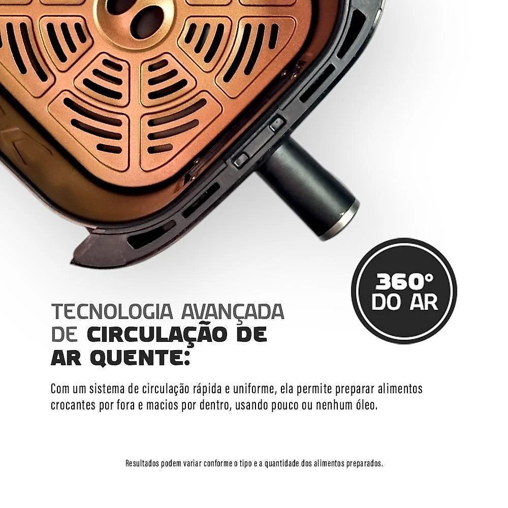 Air Fryer Fritadeira Elétrica Digital Extream 5,5L 1500W Multifunção Branco 220V