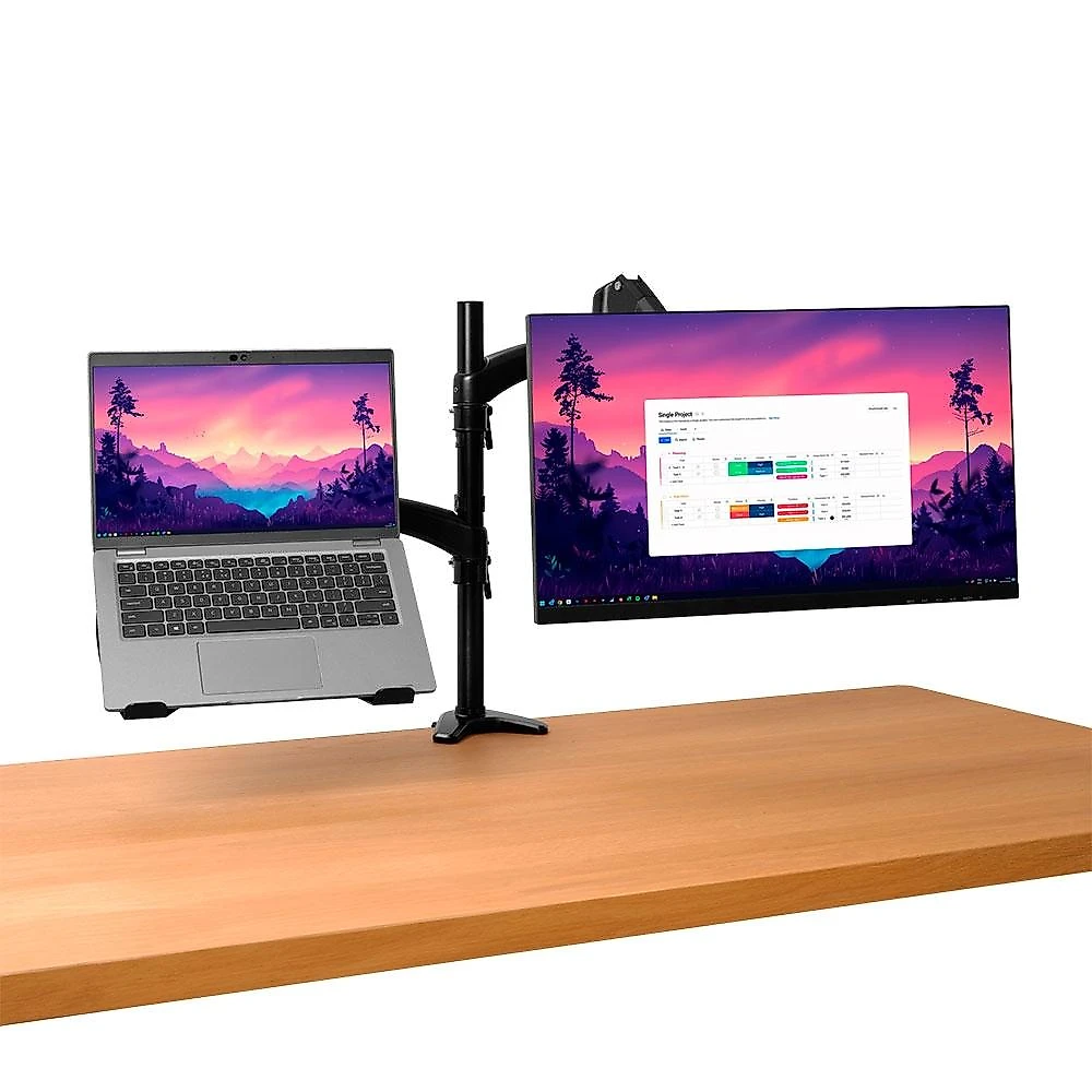 Suporte para Monitor e Laptop Até 32" Trust, Braço Duplo, Ergonômico, Preto - 25337