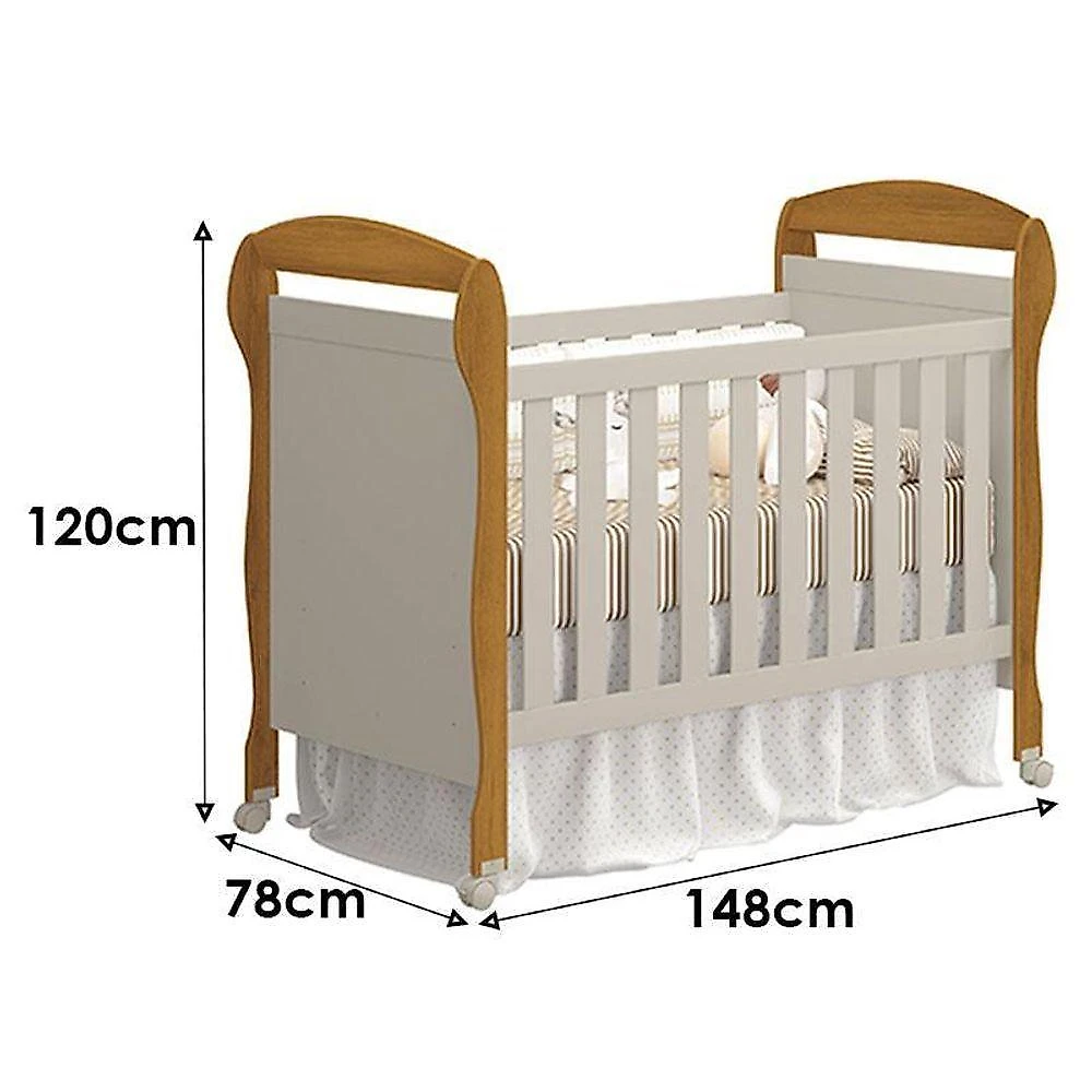 Quarto de Bebê Elfe Classic 4 Portas 3 Gavetas MDF Amadeirado Reller Móveis