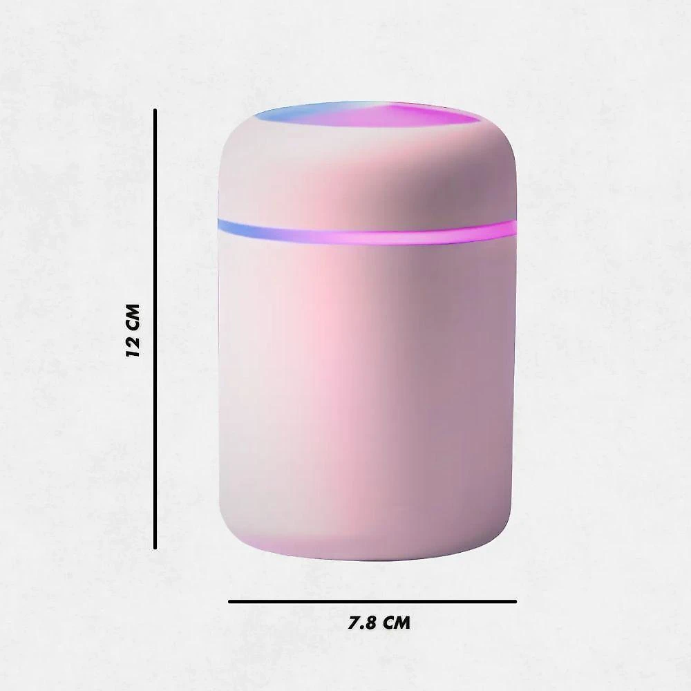 Umidificador de Ar Portátil Usb Rosa 300ML Ultrassônico Utimix Luminária LED Difusor de Aroma webcontinental-7899658309541