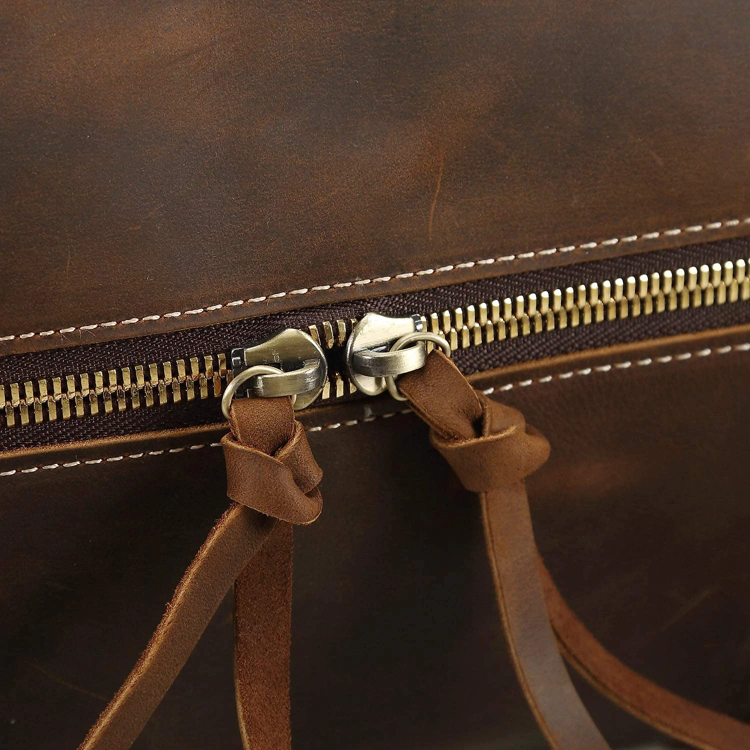Polare Bolsa de Viagem Masculina 58 cm Clássica de Couro Genuíno Marrom